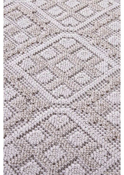 Valverde Bej ve Krem Renkli Çerçeveli Model Yumuşak Bukle Sisal ve Püsküllü Makine Dokuma Halı indirimleri