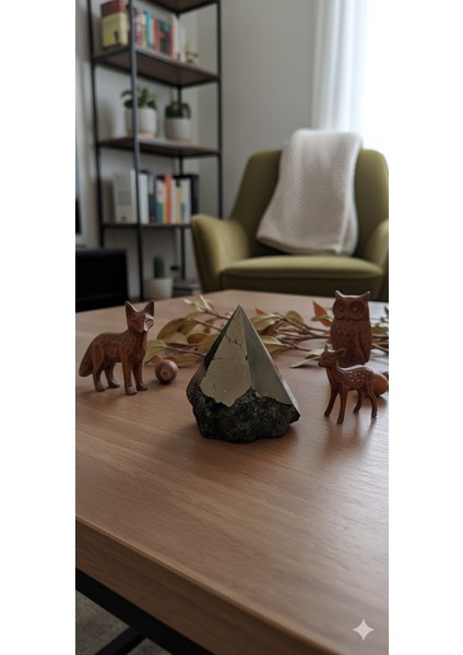 Piramit Şeklinde Pirit Taşı - Bolluk ve Zenginlik Sembolü fiyatları