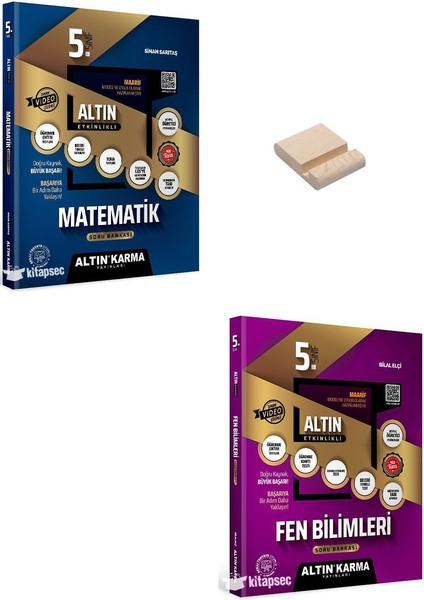 Altın Karma 5. Sınıf Matematik ve Fen Bilimleri Etkinlikli Soru Bankası + Telefon Standı
