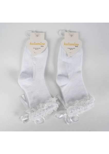 Katamino Ayçıl Aks. Kız Soket Çorap K22230 Beyaz