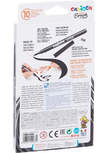 Carioca Süper Brush Keçeli Boya Kalemi 10Lu fiyatları