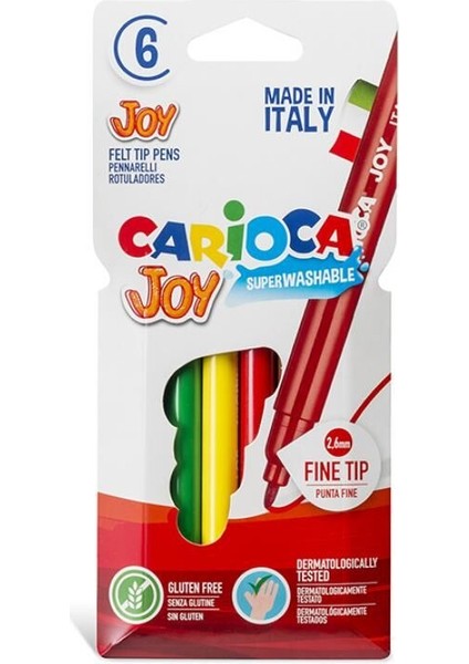 Carioca Joy Süper Yıkanabilir Keçeli Boya Kalemi 6lı