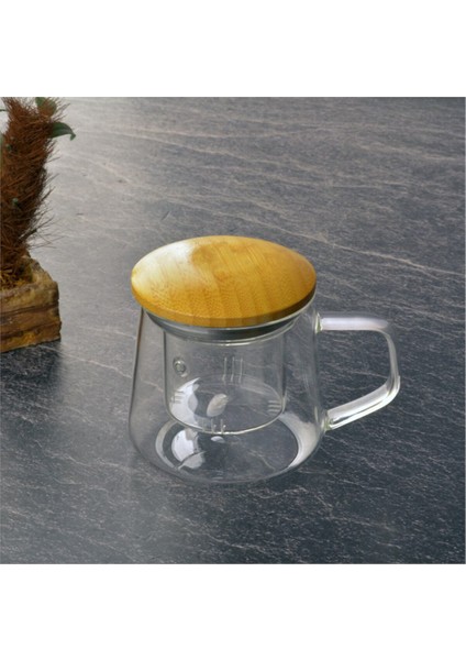 Bambu Kapaklı Cam Süzgeçli Kupa 350 ml fiyatları