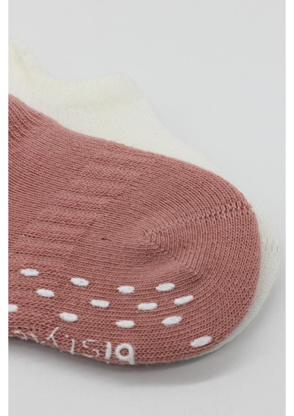 Bistyle 2'Li Sneakers Kaymaz Colours Penye Çorap BS20104 Ekru Pudra modelleri