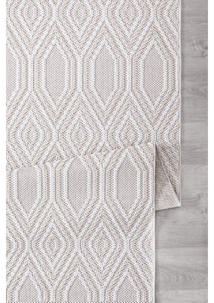 Valverde Krem ve Bej Renkli Geometrik Model Yumuşak Bukle Sisal ve Püsküllü Makine Dokuma Halı fırsatları