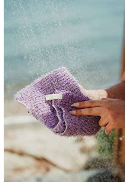 Extra Esnek Mor Banyo Lifi Polyester Malzemeden Üretilmiş 30x40 cm Tüm Cilt Tiplerine Uygun fırsatları