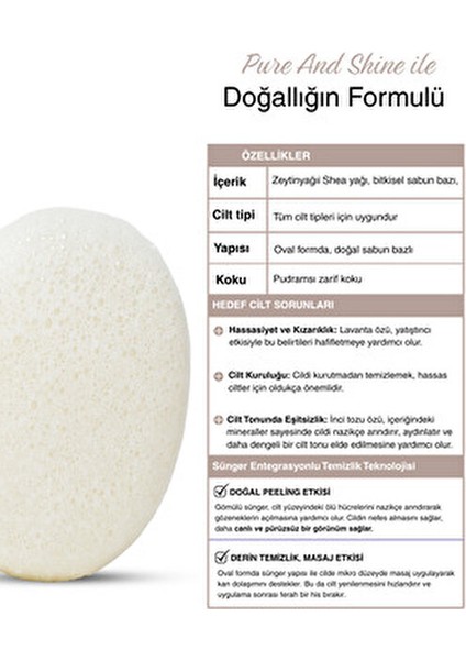 Doğal Süngerli Sabun İnci Tozu Özlü Cilt Aydınlatıcı 1 Adet