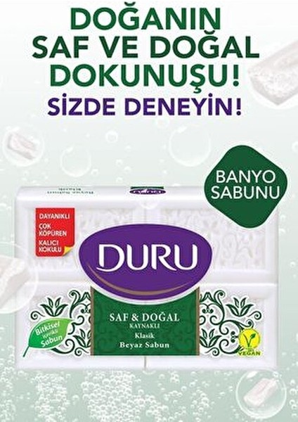 Saf & Doğal Kaynaklı Klasik 4 Adet Beyaz Kalıp Sabun 600Gr fırsatları