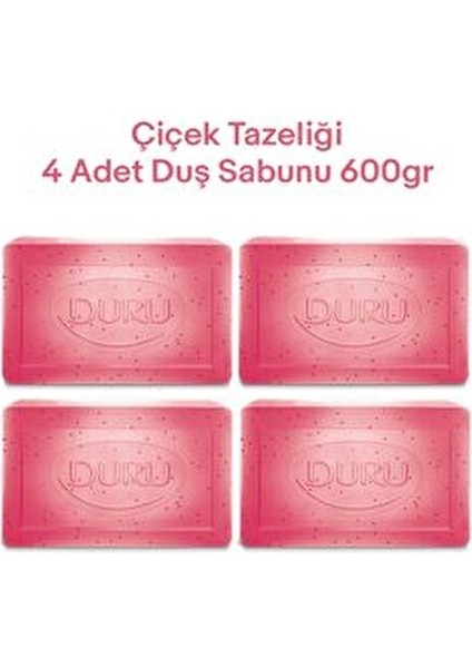 Çiçek Tazeliği Duş Sabunu 4 Adet 600 Gr Doğal Bitkisel İçerik ile Cilt Koruma fırsatları