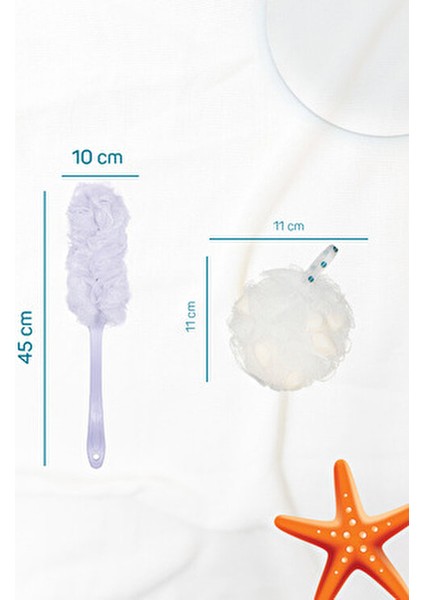 Banyo Lif Seti 3 Adet Saplı Lif ve 3 Adet Sabunlu Lif ile Tüm Cilt Tiplerine Uygun