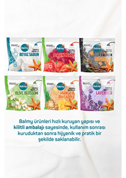 Banyo Lif Seti 3 Adet Saplı Lif ve 3 Adet Sabunlu Lif ile Tüm Cilt Tiplerine Uygun