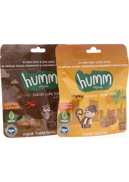 Organik Glutensiz Vegan Fındıklı, Kakaolu Kek ve Muzlu Kek 2X30 gr fiyatları