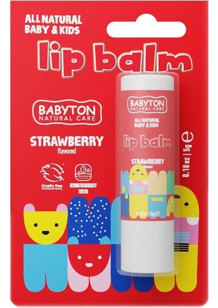 Babyton Bebek ve Çocuklar İçin Doğal Dudak Koruyucu Balm Çilek