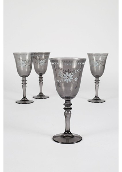 Nazenin 4lü Su Kadeh Seti Füme 270CC NZN141