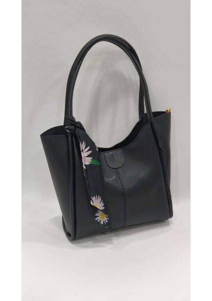 Büyük Boy Şal Detaylı Soft Suni Deri Kadın Omuz Çantası