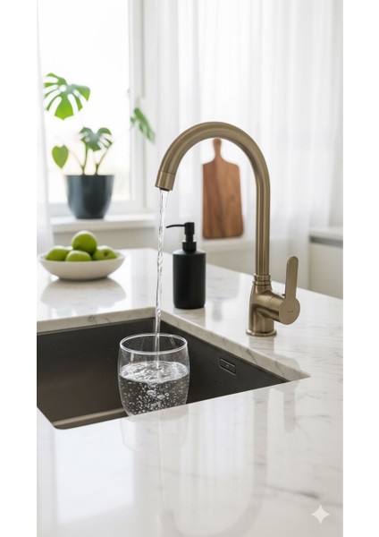 Mat-Gold Mutfak Bataryası 360 ° Döner Gövdeli- Pirinç fiyatları