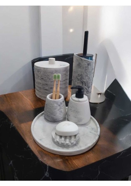 Mermer Desen Beton Banyo Seti,tuvalet Wc,çöp Kovası, Sabunluk,tepsi,mumluk,aksesuar,dekorasyon fiyatları