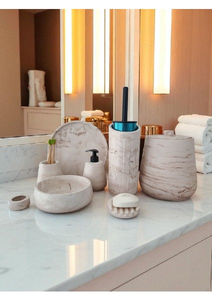 Mermer Desen Beton Banyo Seti,tuvalet Wc,çöp Kovası,katı,sıvı Sabunluk,tepsi,dekorasyon,aksesuar fiyatları