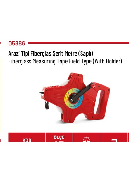 Şerit Metre Fiberglas (Arazi Tipi) 50MT.