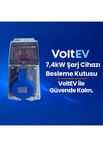 Elektrikli Araç Şarj Cihazı Kombinasyon Kutusu-7,4kW Uyumlu, 3x32A Priz, Kaçak Akım Korumalı Besleme Kutusu