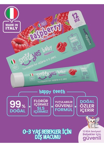 Smileyes Baby Diş Macunu 0-3 Yaş 30 ml Raspberry fiyatları