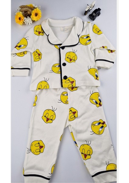 %100 Pamuk Desenli Bebek Pijama Takımı – 6-24 Ay – Yumuşak ve Nefes Alan Kumaş fiyatları