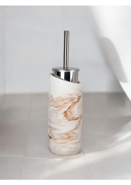 2 Parça Mermer Bej Desenli Beton Tuvalet Fırçası Metal Wc Fırçalığı,dekorasyon,aksesuar fiyatları