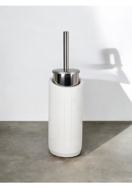 Marble Serisi Kırık Beyaz Beton Tuvalet Fırçalığı,wc Metal Tuvalet Fırçası, Dekorasyon,aksesuar