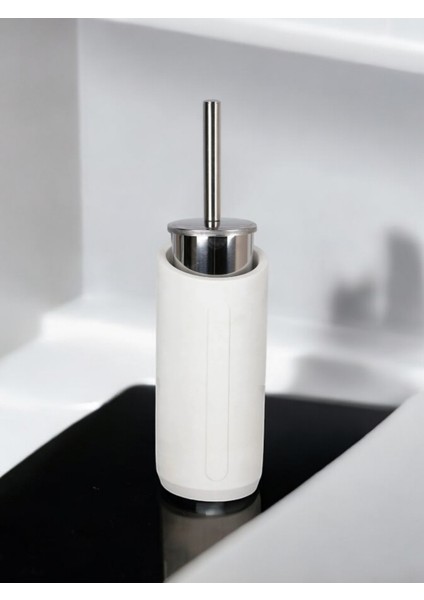 Marble Serisi Kırık Beyaz Beton Tuvalet Fırçalığı,wc Metal Tuvalet Fırçası, Dekorasyon,aksesuar fırsatları