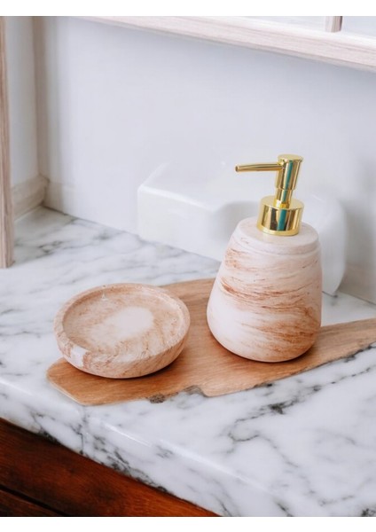Marble Bej Serisi Beton Sıvı ve Katı Sabunluk Seti fiyatları