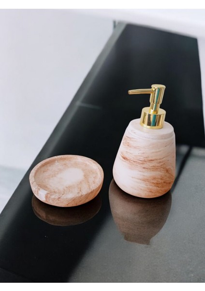 Marble Bej Serisi Beton Sıvı ve Katı Sabunluk Seti fırsatları