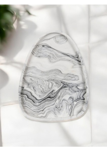 El Yapımı Çok Amaçlı Beton Sunum Servis Tepsisi 26 cm Dekoratif Sunumluk Orgaziner Takılık fiyatları