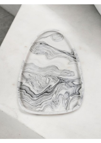 El Yapımı Çok Amaçlı Beton Sunum Servis Tepsisi 26 cm Dekoratif Sunumluk Orgaziner Takılık modelleri