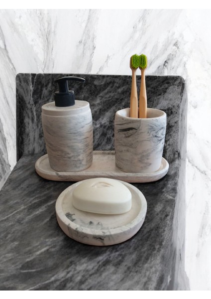 Marble Serisi Beton Banyo Seti