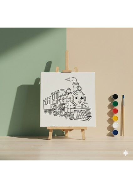 Çocuklar Için Ulaşım Araçları Serisi Buharlı Lokomotif Baskılı Boyama Seti fiyatları