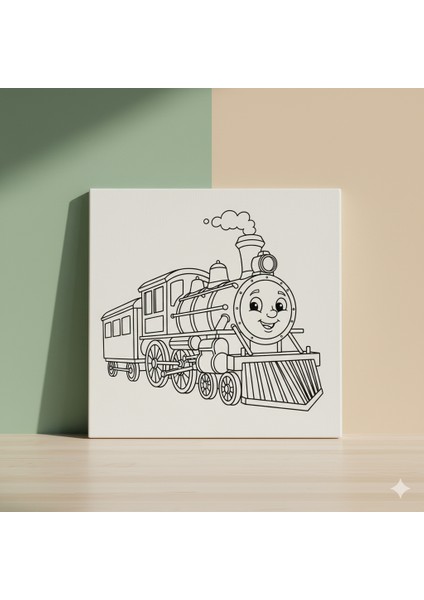 Çocuklar Için Ulaşım Araçları Serisi Buharlı Lokomotif Baskılı Boyama Seti modelleri