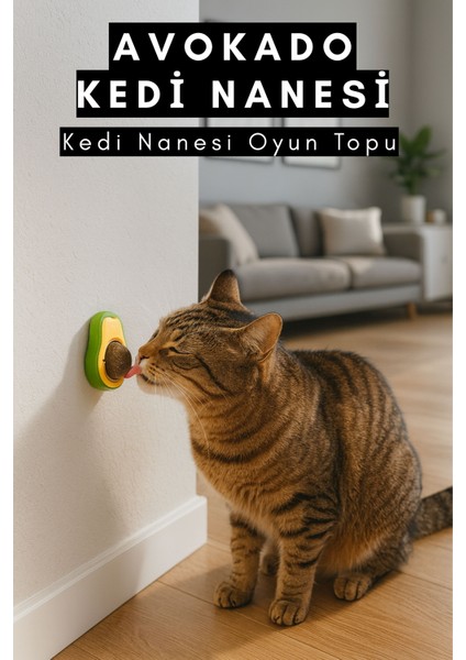 Kedi Nanesi Avokado Desenli Oyun Topu Kedi Catnip Casapetra