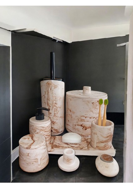 Mermer Desen Beton Banyo Seti,tuvalet Wc,çöp Kova,sabunluk ,diş Fırçalığı,tepsi,aksesuar,dekorasyon fiyatları