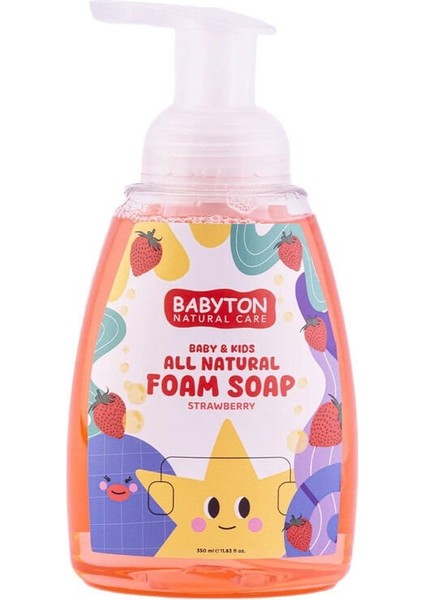 Babyton Çocuklar İçin Doğal Köpük Sabun Çilek