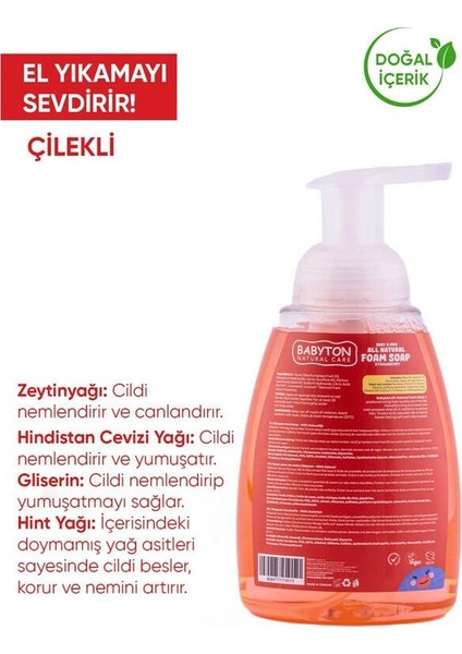 Babyton Çocuklar İçin Doğal Köpük Sabun Çilek modelleri