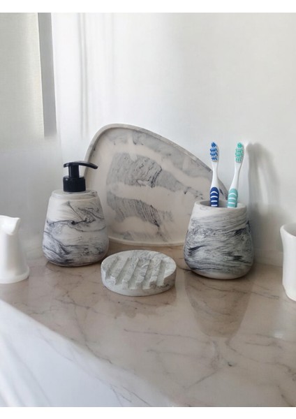 4'lü Mermer Desen Banyo Seti Tuvalet fiyatları