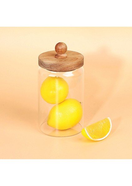 Madera Akasya Kapak Saklama Kavanozu