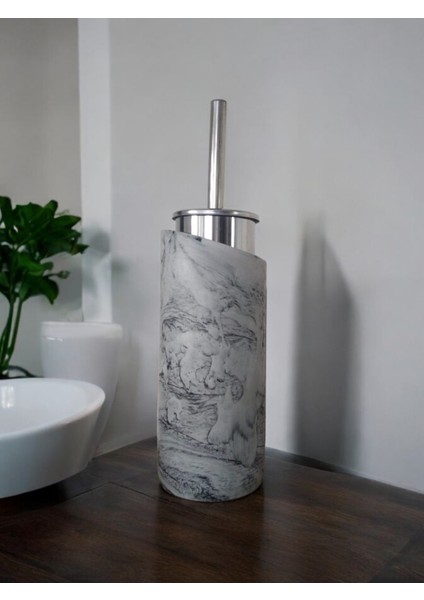 Antrasit Serisi Beton Tuvalet Fırçalığı,dekorasyon,aksesuar