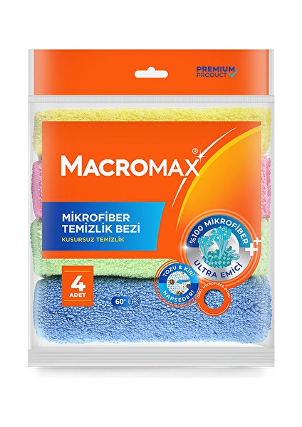 Macromax Mikrofiber Temizlik Bezi 4 Lü