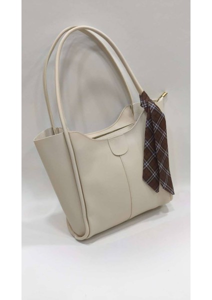 Büyük Boy Şal Detaylı Soft Suni Deri Kadın Omuz Çantası