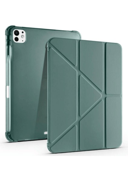 iPad Pro 11 2025 M5 Çip Uyumlu Tri Folding Kalem Bölmeli Akıllı Standlı Özellikli Kılıf
