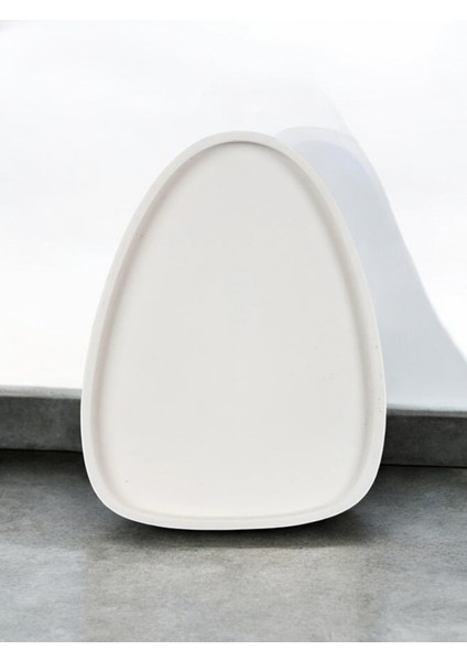 El Yapımı Çok Amaçlı Beton Sunum Servis Tepsisi 26 cm Dekoratif Sunumluk Orgaziner Takılık fiyatları