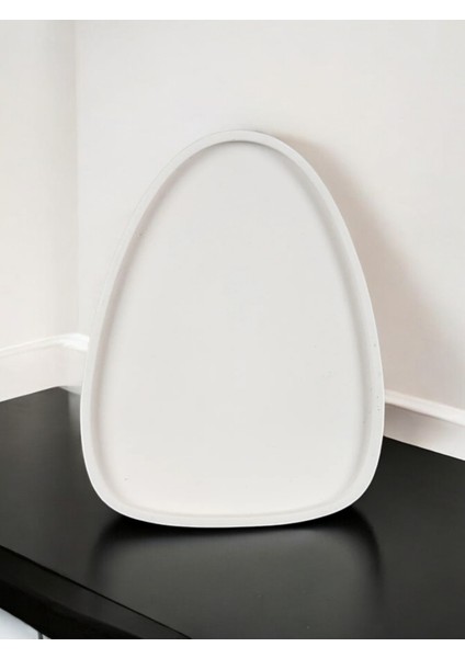 El Yapımı Çok Amaçlı Beton Sunum Servis Tepsisi 26 cm Dekoratif Sunumluk Orgaziner Takılık fırsatları