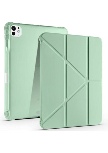 iPad Pro 11 2025 M5 Çip Uyumlu Tri Folding Kalem Bölmeli Akıllı Standlı Özellikli Kılıf