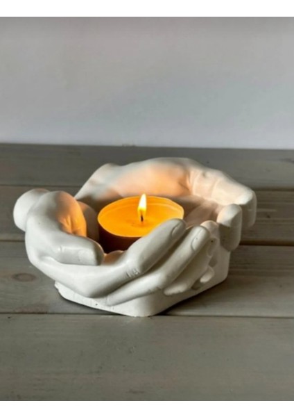 Dekoratif El / Avuç Figürlü El Yapımı Beton Organizer / Kase/ Anahtarlık/ Biblo /mumluk